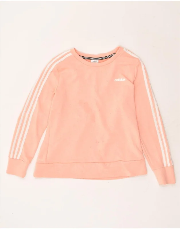 ADIDAS Womens Sweatshirt Jumper UK 12-14 Medium Pink Cotton