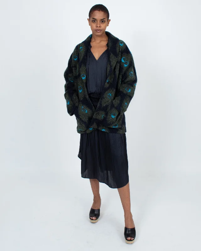 Printed Cocoon Coat