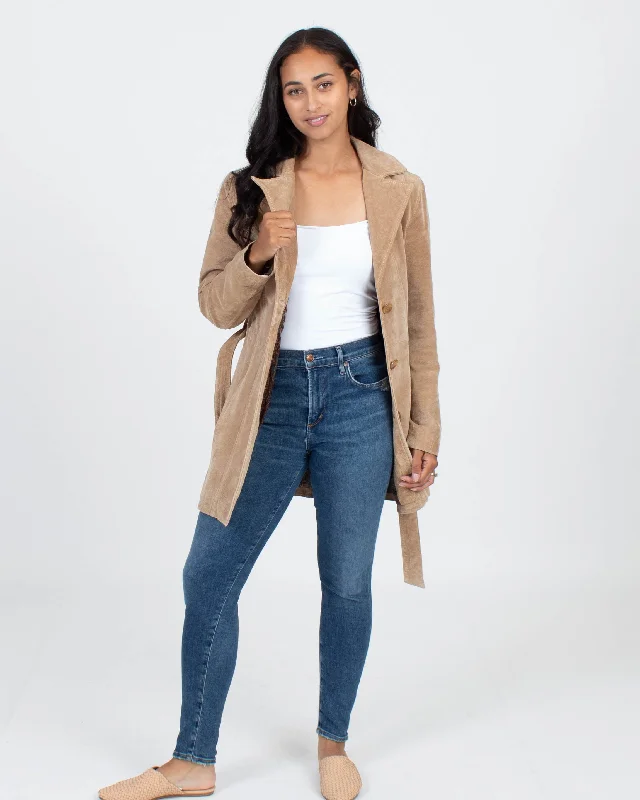 Suede Trench Coat