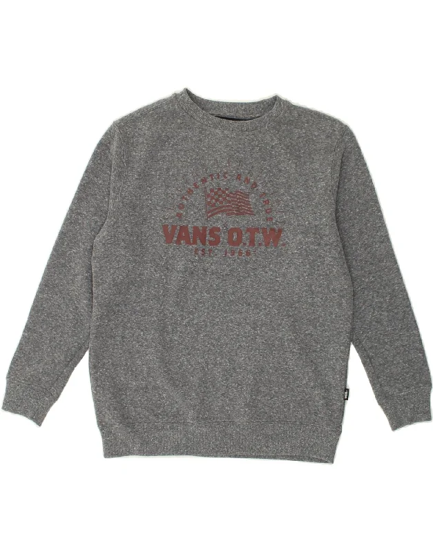 VANS Womens Graphic Sweatshirt Jumper UK 16 Large Grey Polyester