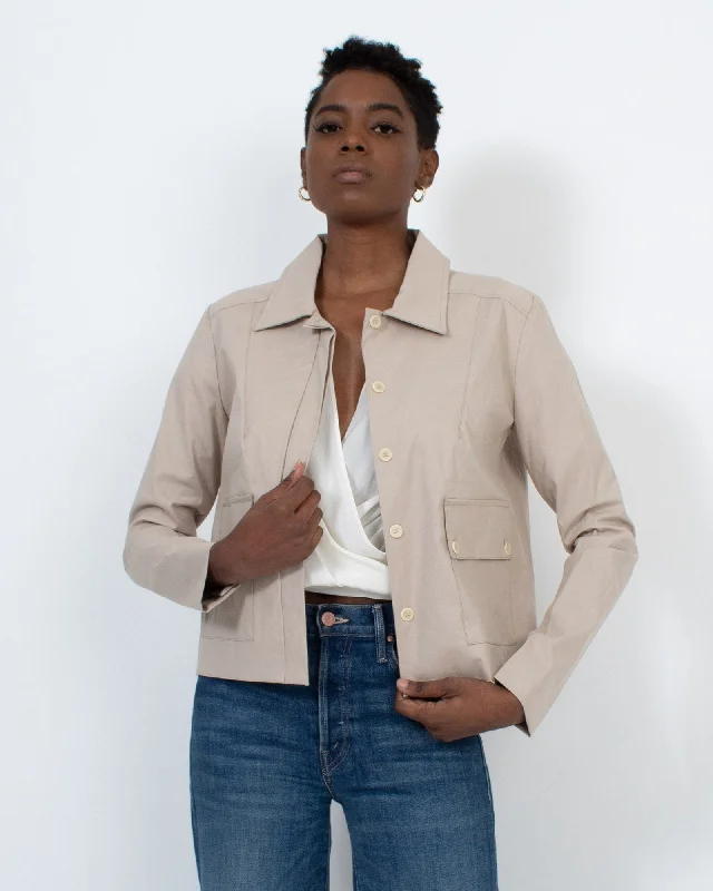 Beige Button Down Jacket