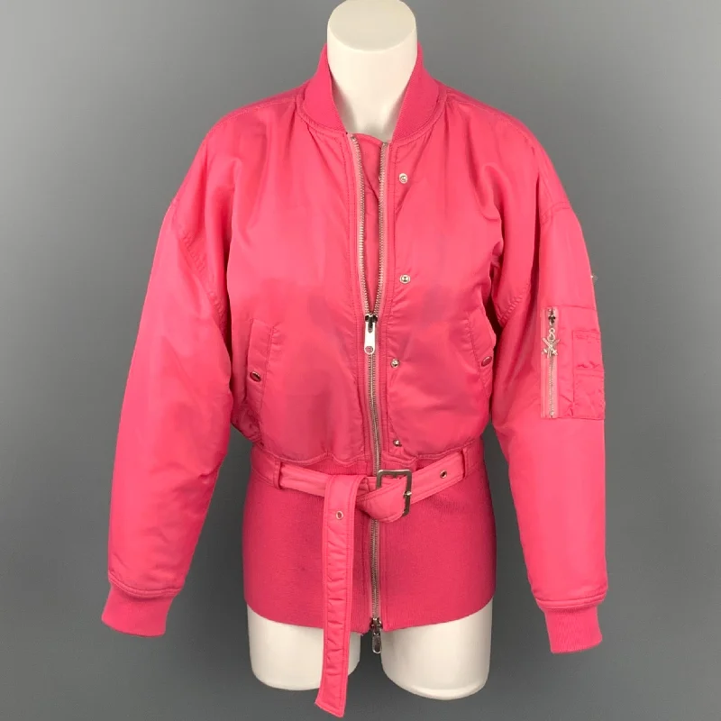 OPENING CEREMONY Size XS Pink Nylon Belted Bomber Jacket