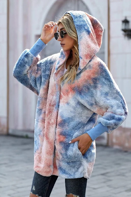 Women's Tie-Dye Plush Jacket