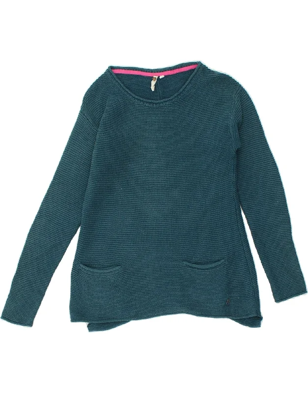 WHITE STUFF Womens Boat Neck Jumper Sweater UK 10 Small Green Cotton