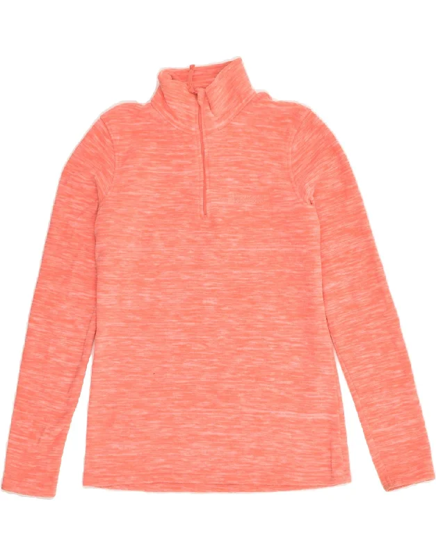 MOUNTAIN WAREHOUSE Womens Zip Neck Fleece Jumper UK 8 Small  Pink Flecked