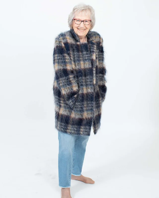 Plaid Mohair Coat