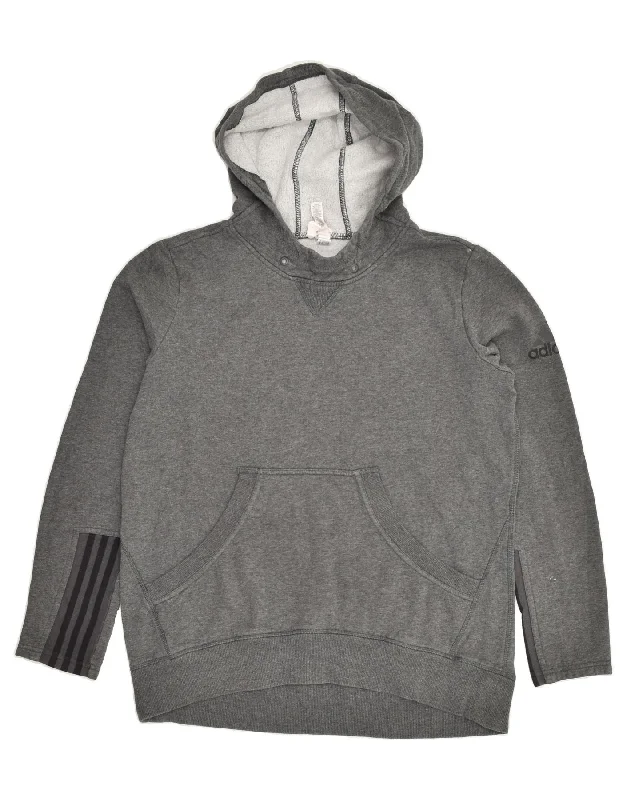 ADIDAS Womens Hoodie Jumper UK 20-22 XL Grey Cotton