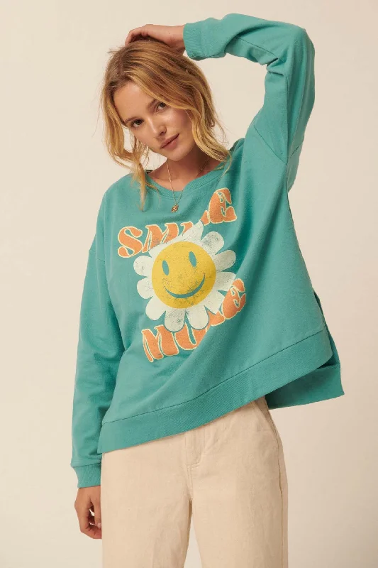 Smile More Vintage-Print Graphic Sweatshirt