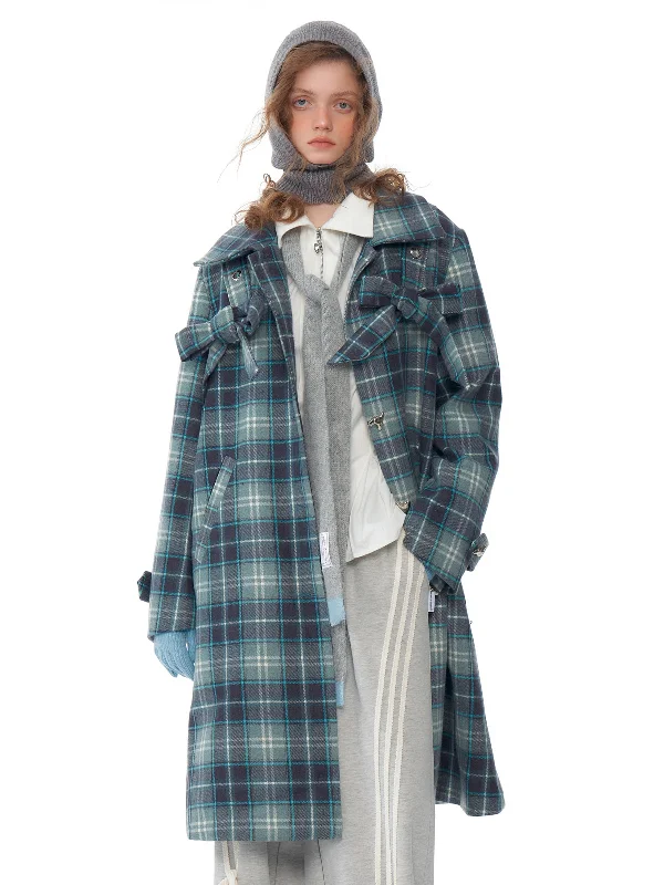 Plaid Toggle Duffle Coat