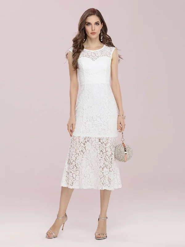 Gorgeous Round Neck Sleeveless Lace Party Dress