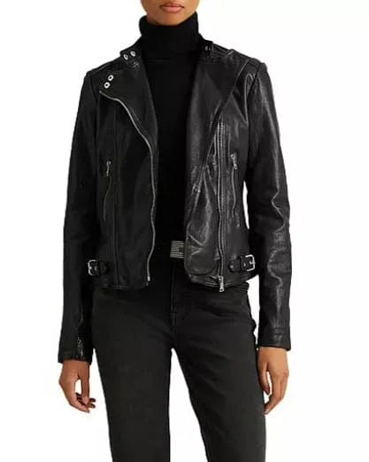 "Burnished Leather Moto" Jacket