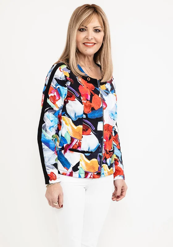 Dolcezza Bold Print Zipped Jacket, Multi