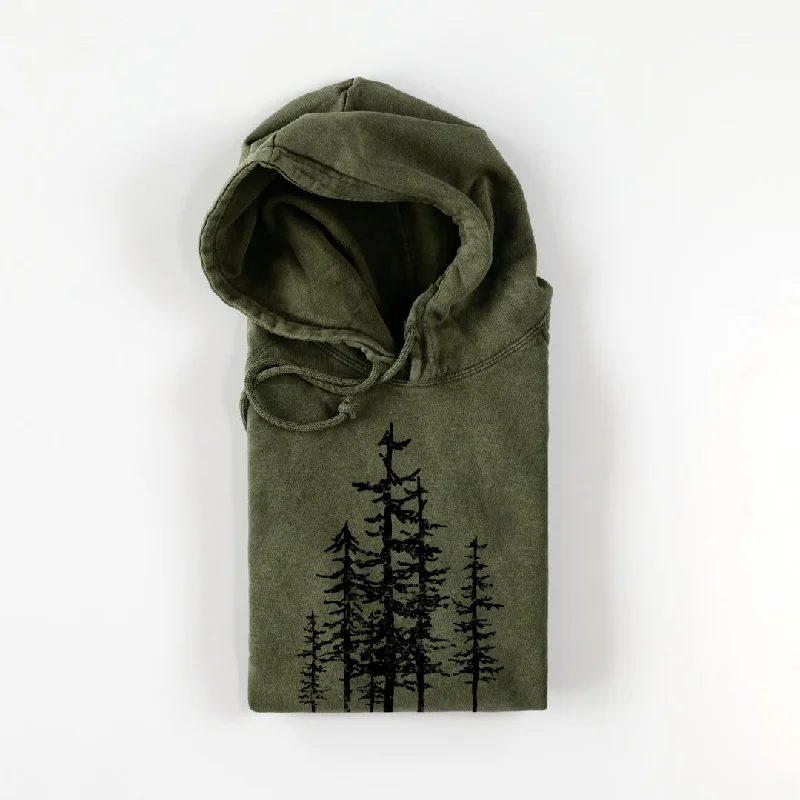 Evergreen Trees  - Mid-Weight Unisex Vintage 100% Cotton Hoodie