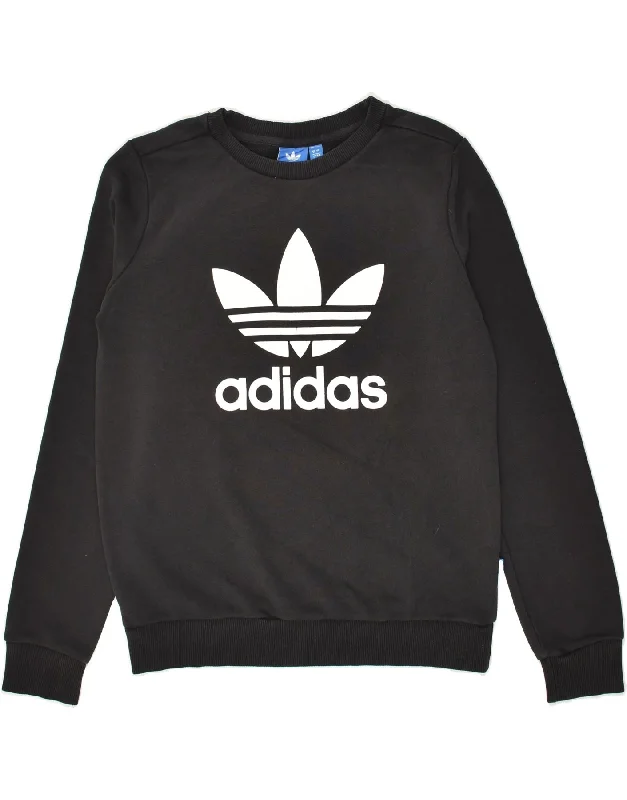 ADIDAS Womens Graphic Sweatshirt Jumper UK 8 Small  Black Cotton