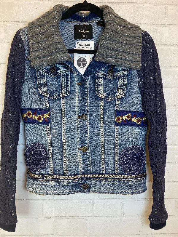 DESIGUAL NWT Denim Jacket with removable collar / M-EU38