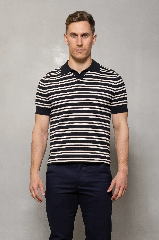 Cutler & Co - Constantine Striped Polo - Thunderstorm