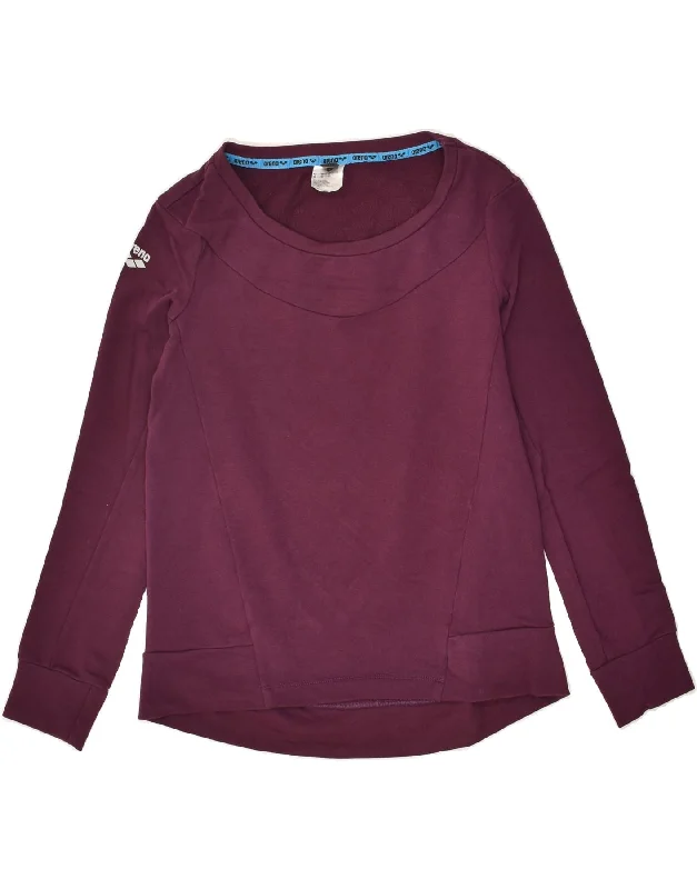 ARENA Womens Sweatshirt Jumper UK 6 XS Burgundy Cotton