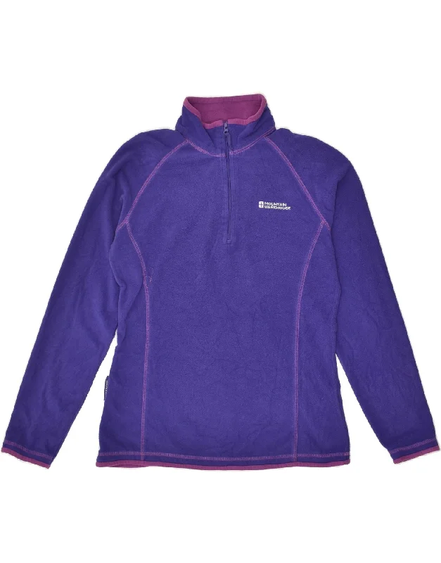 MOUNTAIN WAREHOUSE Womens Zip Neck Fleece Jumper UK 12 Medium Purple