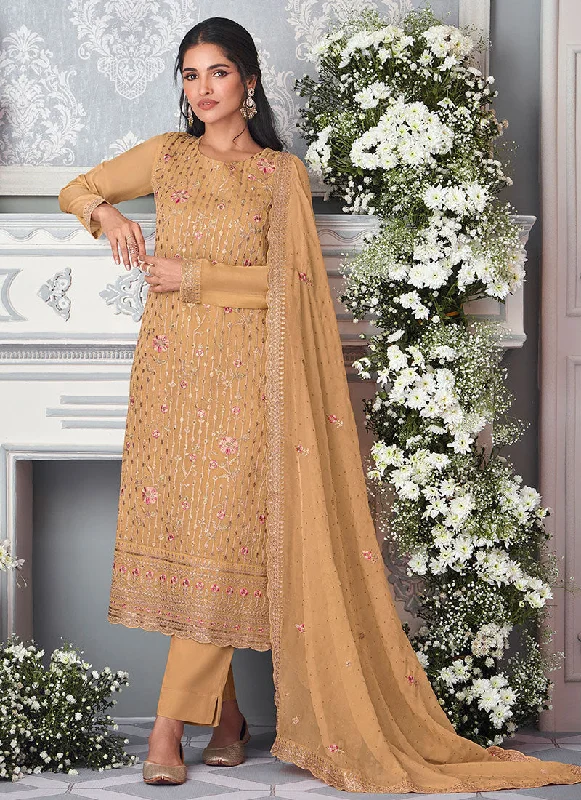 Yellow Embroidery Salwar Kameez Suit