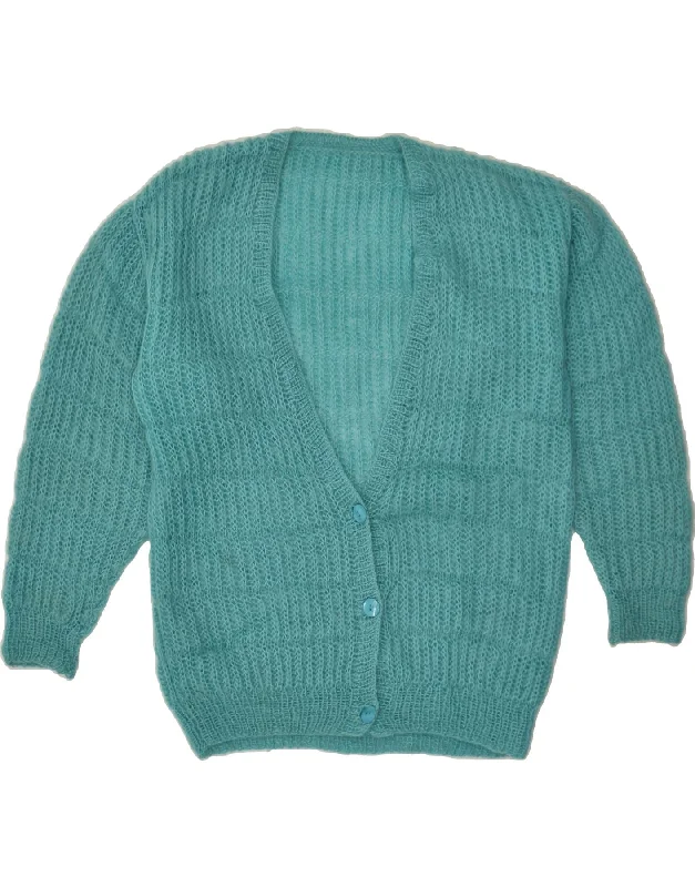 VINTAGE Womens Cardigan Sweater UK 14 Large Turquoise