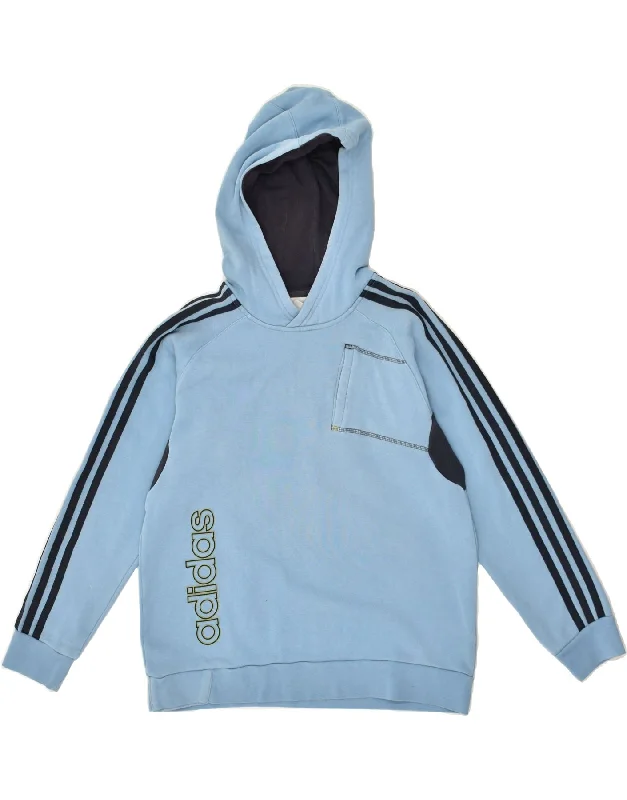 ADIDAS Womens Graphic Hoodie Jumper Size 32/34 XS Blue Cotton