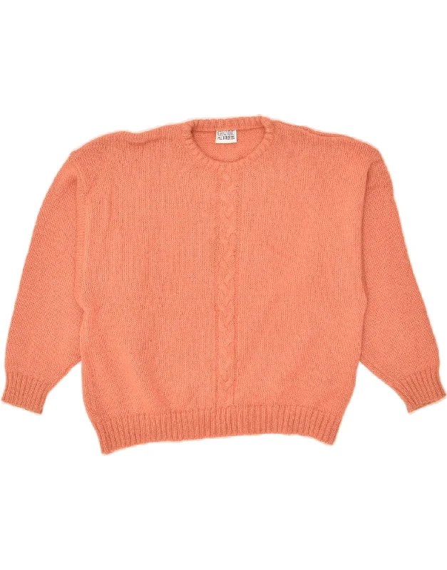 GIANNI ALBERTI Womens Crew Neck Jumper Sweater IT 48 XL Orange