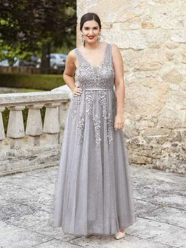 Plus Size Maxi Long Elegant Ethereal Tulle Evening Dress