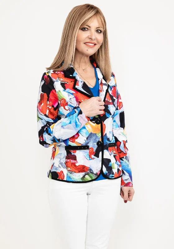 Dolcezza Bold Print Jersey Blazer, Multi